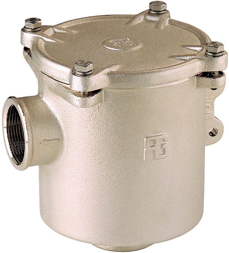 Seewasserfilter Messing vernickelt Typ 1166 Metalldeckel Seewasserfilter Messing vernickelt Typ 1166 Metalldeckel