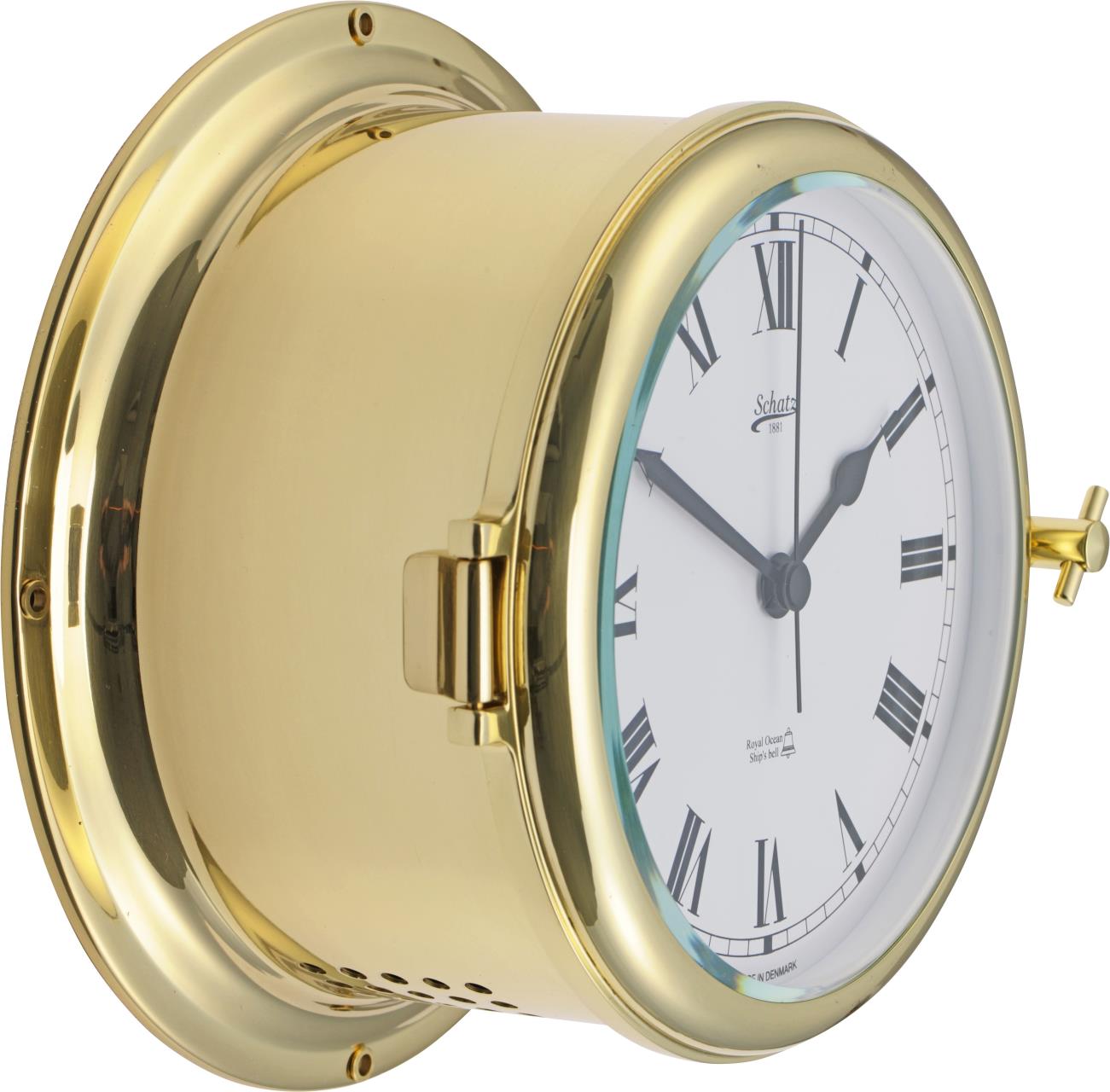 SCHATZ ROYAL 480CS Quarz-Glasenuhr römisch poliertes Messing SCHATZ ROYAL 480CS Quarz-Glasenuhr römisch poliertes Messing