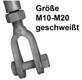 1520*03 Wantenspanner / Spannschrauben feuerverzinkt Gabel-Gabel Galvanized turnbuckle fork-fork