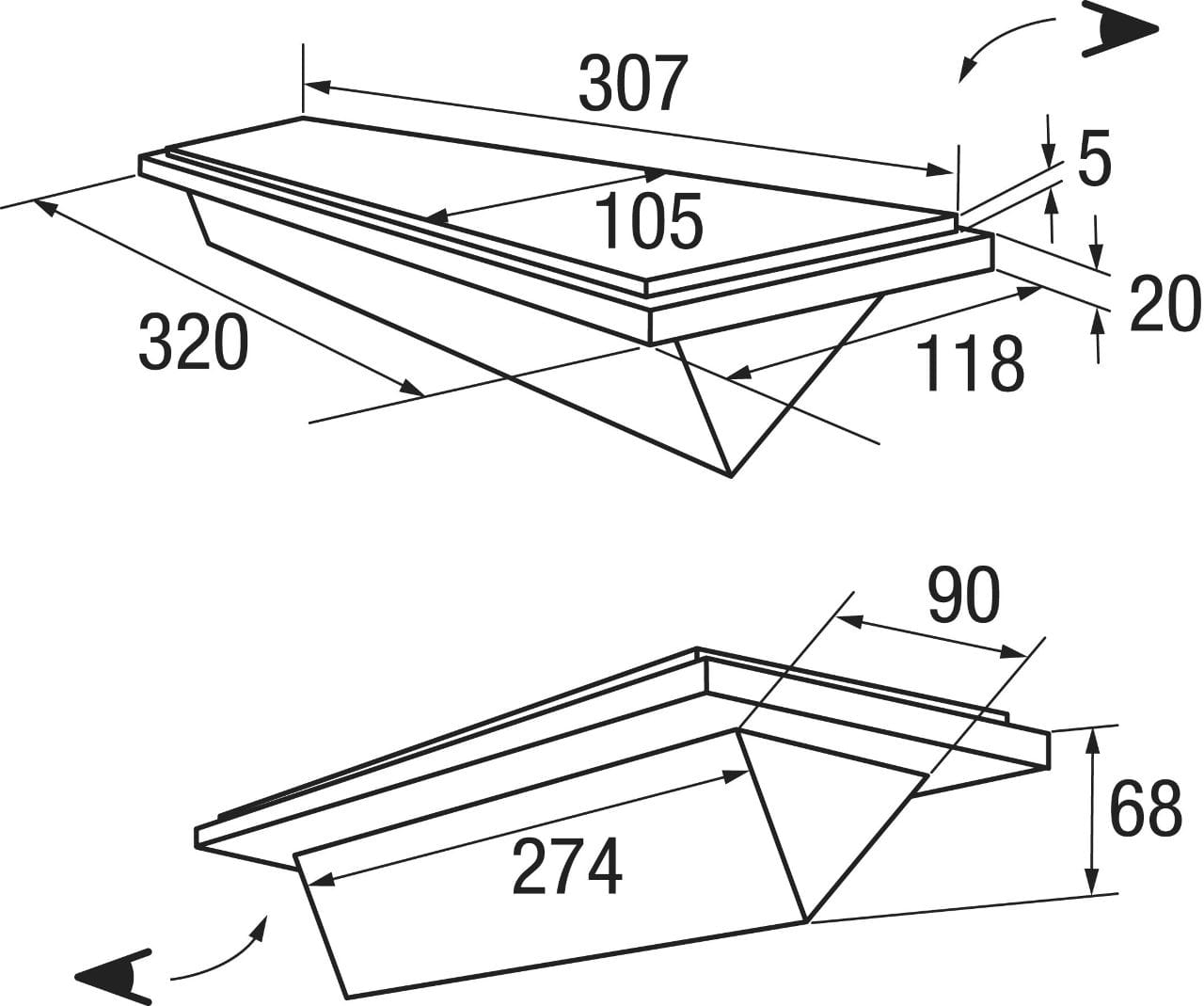 Decksprisma rechteckig 312 mm und Falzrahmen DAVEY Decksprisma rechteckig 312 mm und Falzrahmen DAVEY