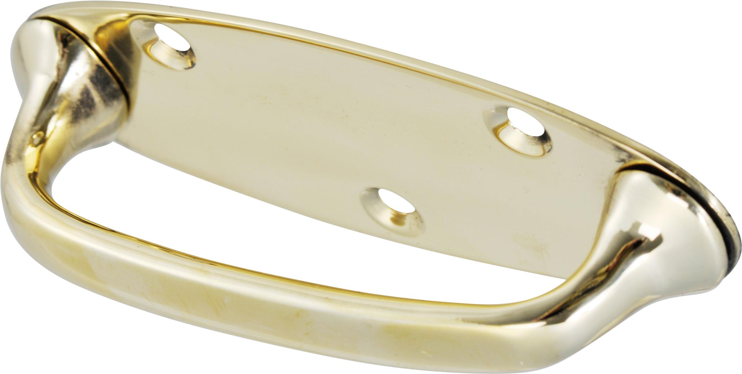 4704-001 Ms-Handgriff ovale Grundplatte L=85mm Messing poliert