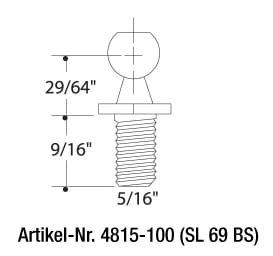4815-100 A2-Kugelkopf für Gasdruckfeder SPRINGLIFT Gasdruckfeder SPRINGLIFT