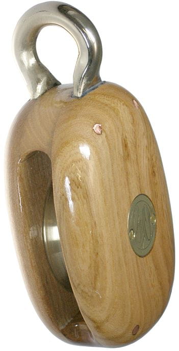 Yachtblock Ulme / Bronzebeschlag einscheibig Yachtblock Ulme / Bronzebeschlag einscheibig