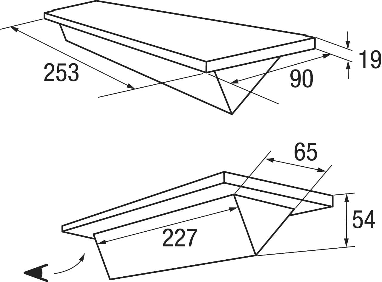 Decksprisma rechteckig 250 mm und Einbaurahmen DAVEY Decksprisma rechteckig 250 mm und Einbaurahmen DAVEY