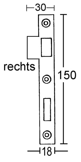 4180*02 Schließblech für Yacht-Einsteckschloss eckig