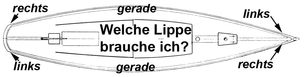 Lippe gerade aus Messing - Anordnung an Bord