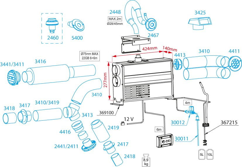 WALLAS 22GB Diesel-Heizung 2,5kW WALLAS 22GB Diesel-Heizung 2,5kW