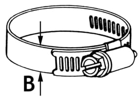 Treibstoff - Schlauchschelle Edelstahl, Bandbreite 9 mm Treibstoff - Schlauchschelle Edelstahl