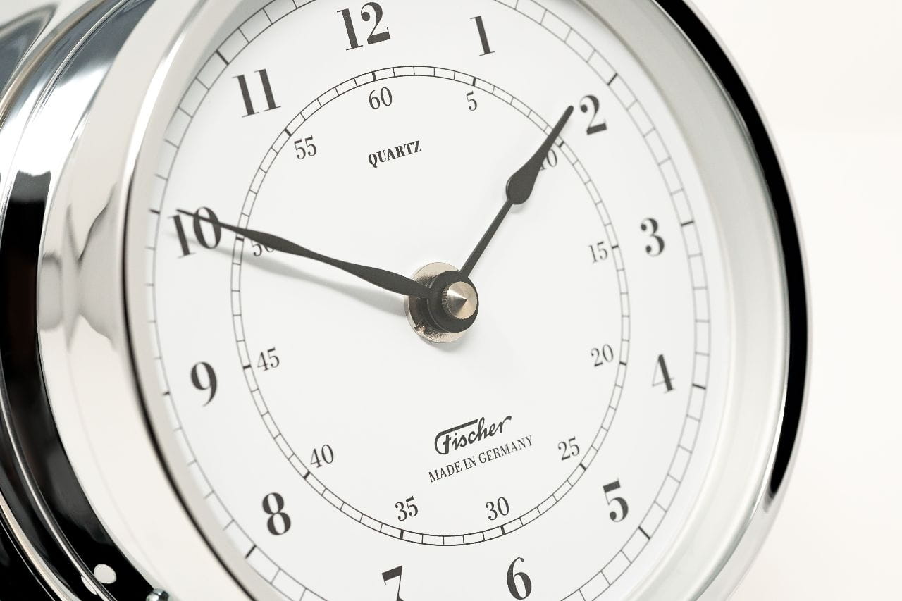 3451-301 FISCHER 1610U-47 Quarzuhr arabisch aus verchromtem Messing