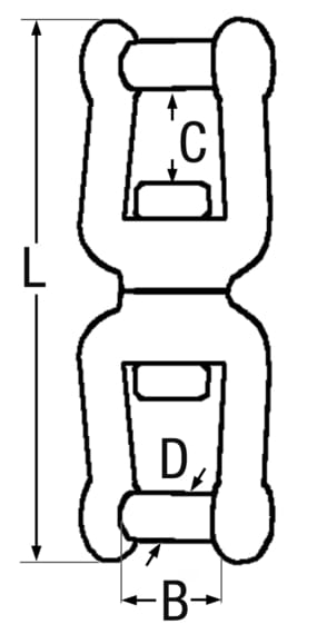 1757*02 Kettenwirbel Edelstahl Schäkel-Schäkel