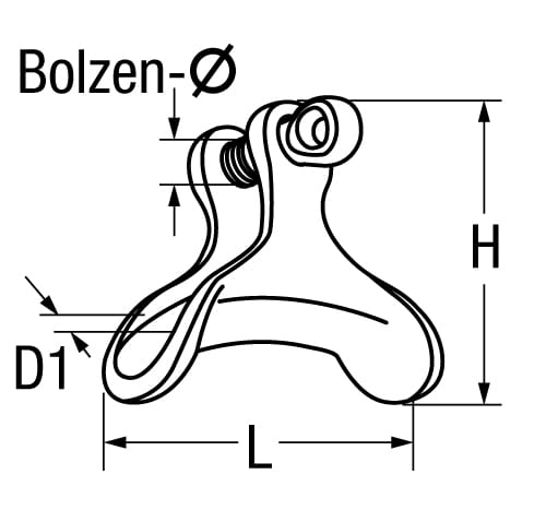 1227*02 Gaffelschäkel Bronze DAVEY 1227
