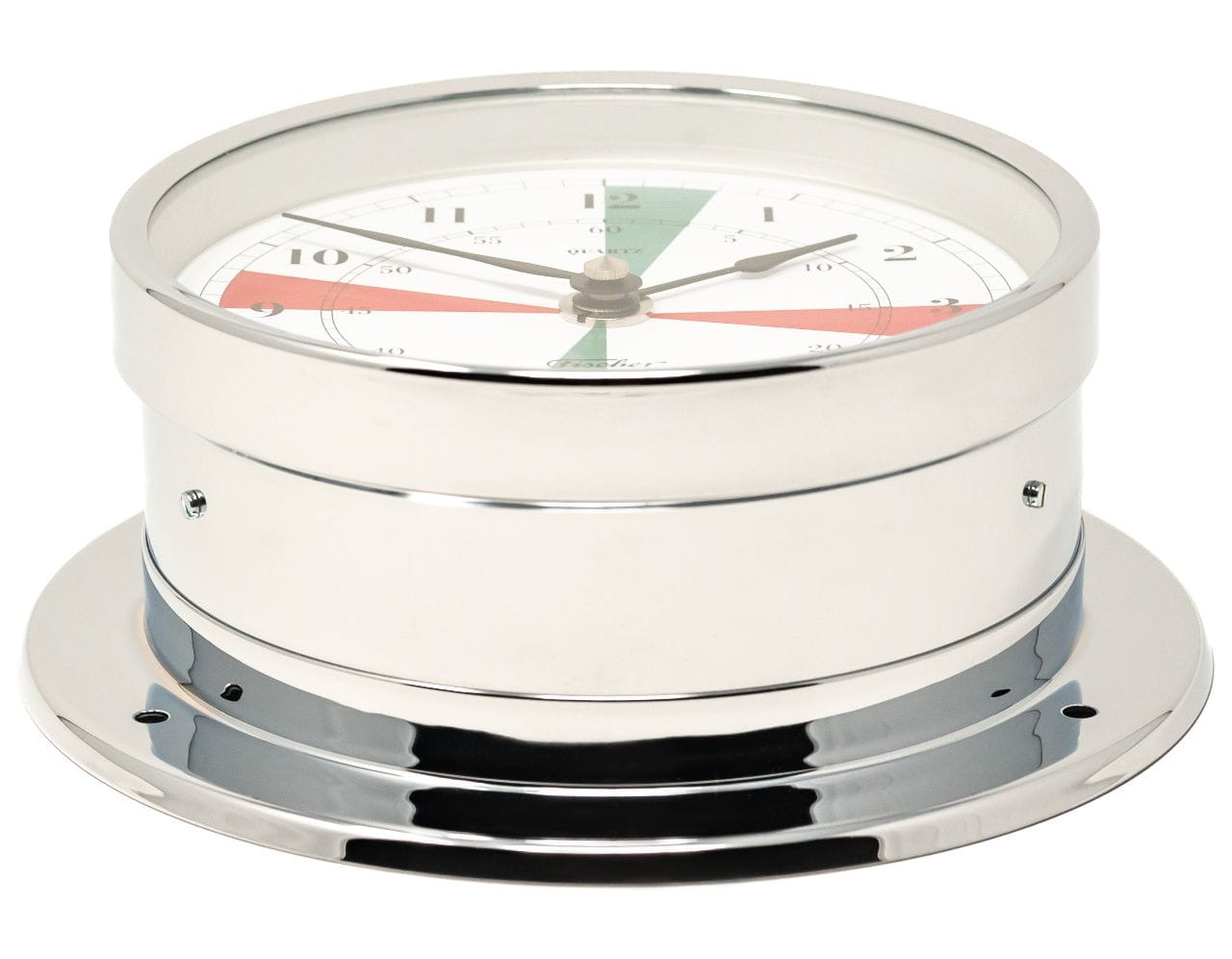 3451-302 FISCHER 1610UFS-47 Funkraum-Quarzuhr aus verchromtem Messing