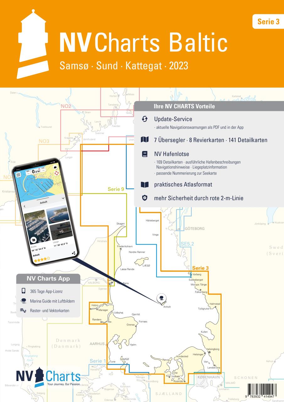9026-083 NV Atlas Serie 3, Samsö Sund Kattegat NV CHARTS Atlas case Baltic Sea Series 1, 2, 3, 5.1, 5.2
