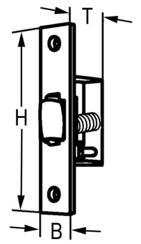 4177*02 Rollenschnäpper für Schwingtür aus Edelstahl