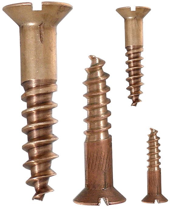 Bronze wood screws with slotted countersunk head Bronze wood screws with slotted countersunk head