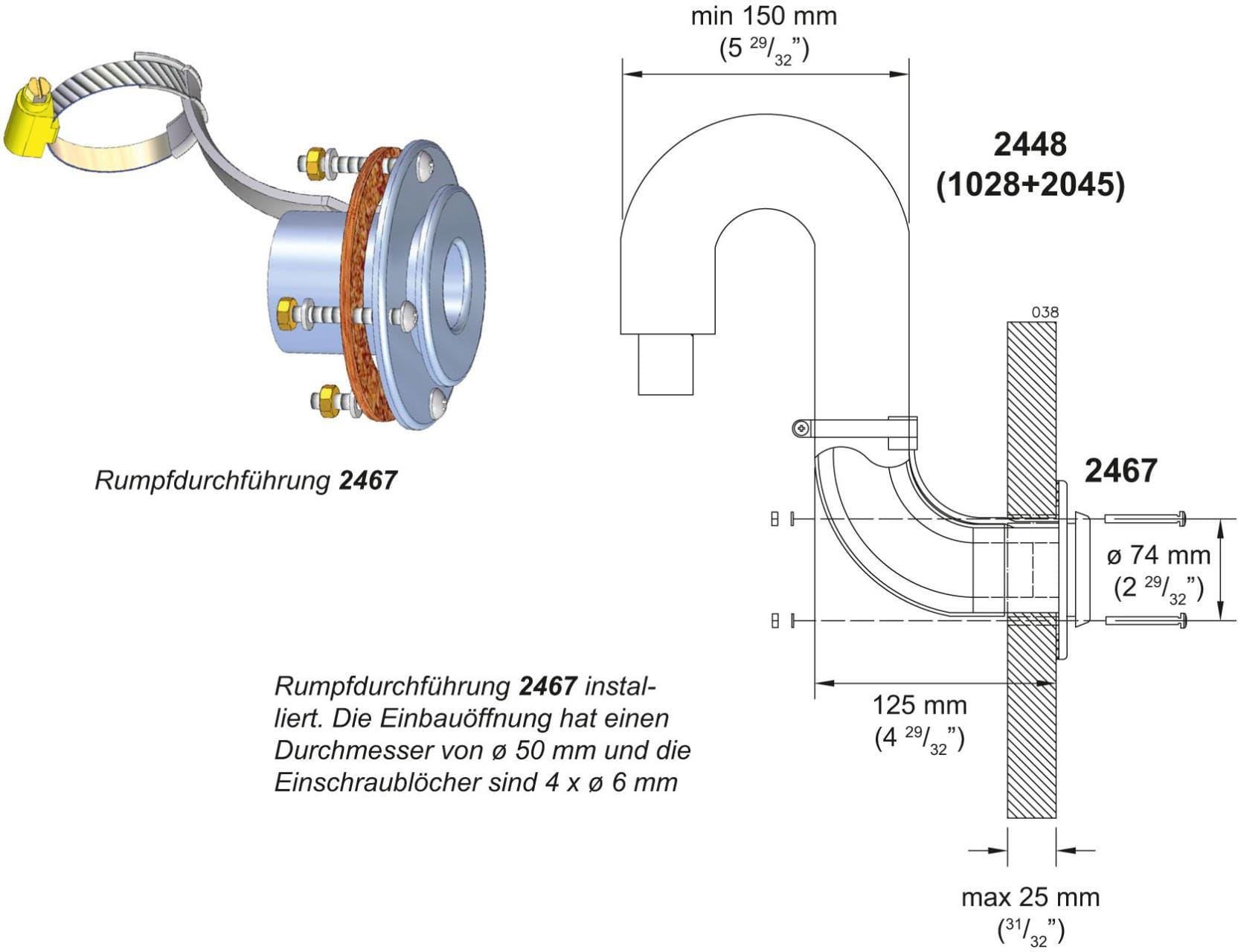Exhaust through hull outlet for WALLAS heaters Exhaust through hull outlet for WALLAS heaters