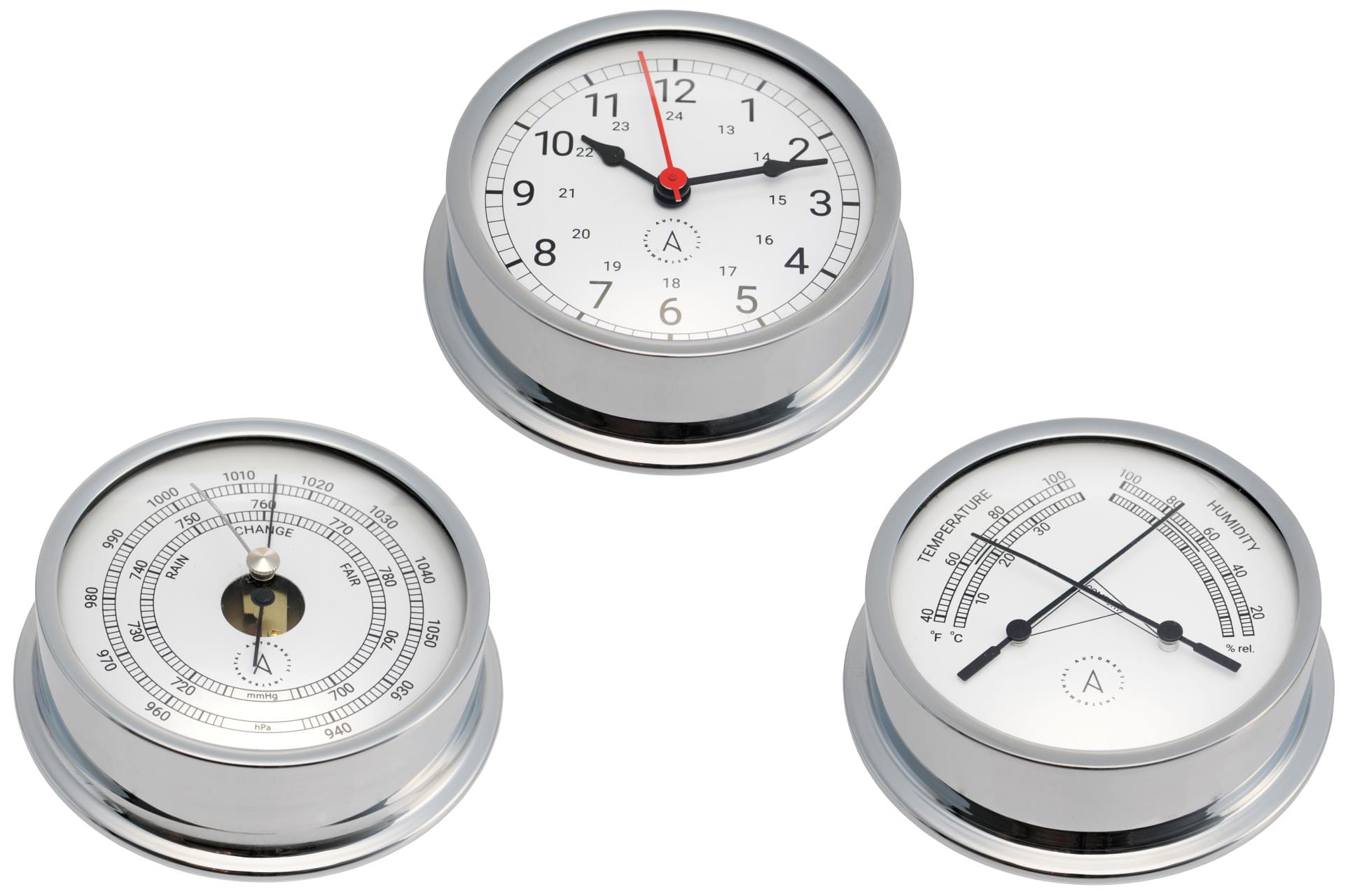 3643-119 Verchromt-Set AUTONAUTIC PACIFIC 120 - 3 Instrumente