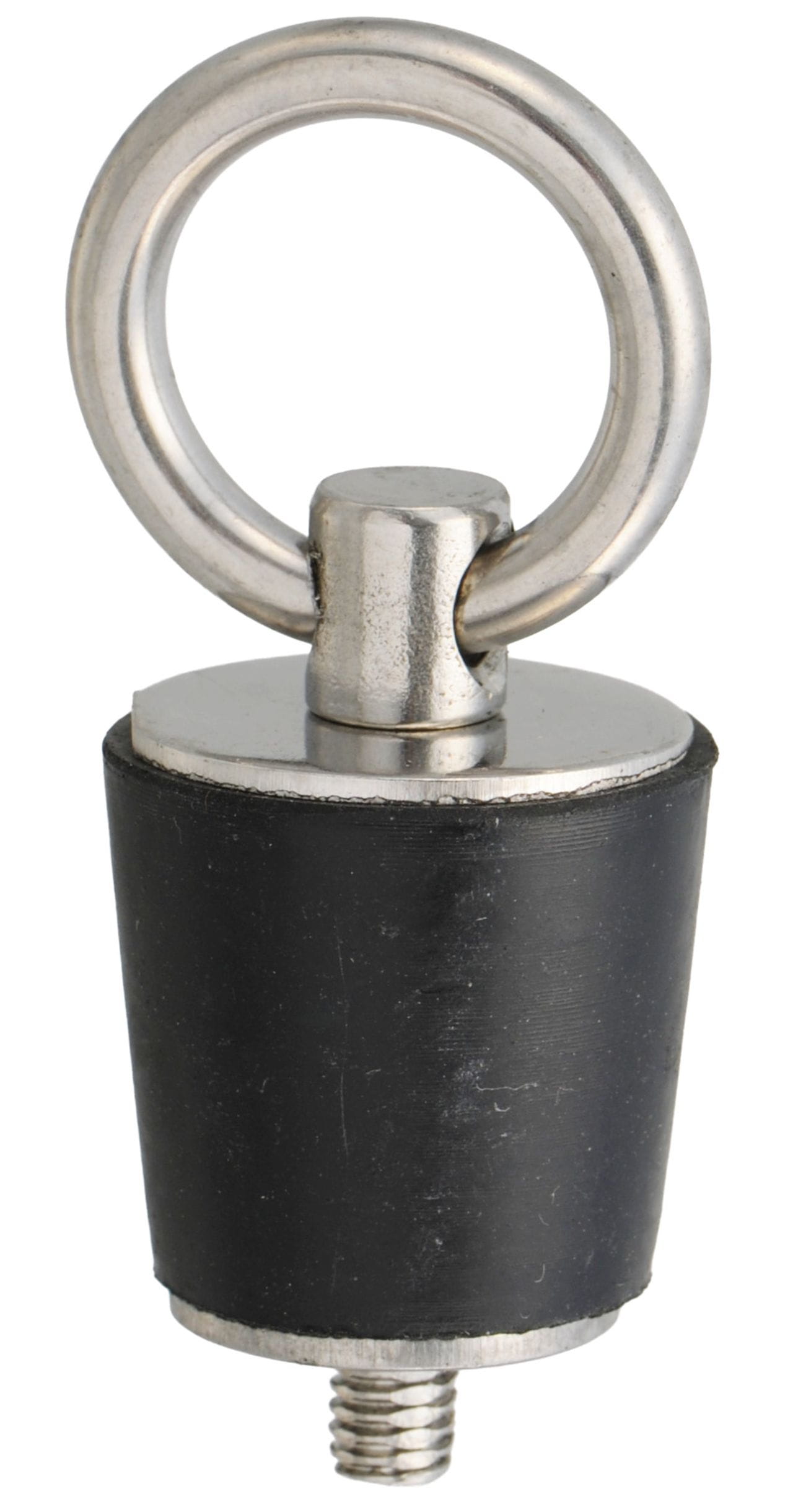 Rubber sealing plug with swivel pin from stainless steel