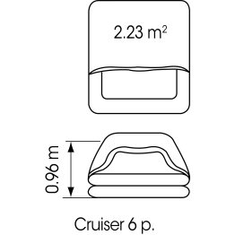 3260-016 / -116 PLASTIMO CRUISER Rettungsinsel für 6 Personen Maßzeichnung