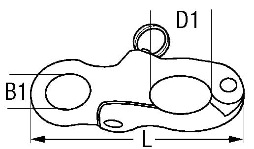 1555*01 Patent-Schotenschäkel Messing Patent-Fallenschäkel Messing