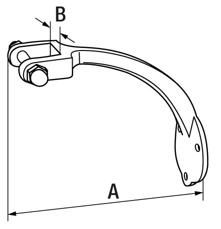 3995-005 schwerer Glockenhalter - Maßzeichnung Glockenhalter für schwere Glocke