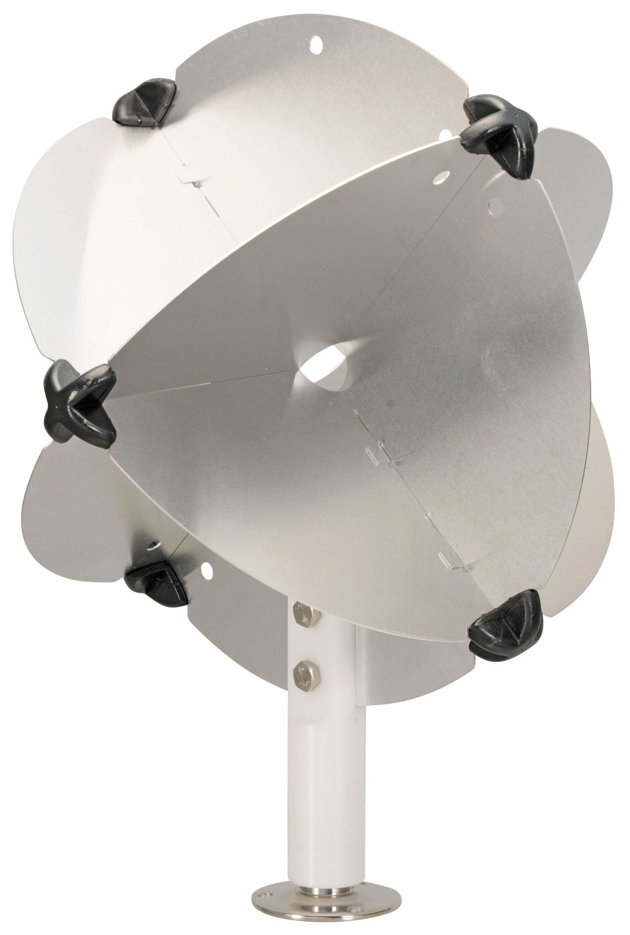 ECHOMAX EM12 Radarreflektor mit optionaler Halterung und Antennenfuß ECHOMAX EM12 Radarreflektor