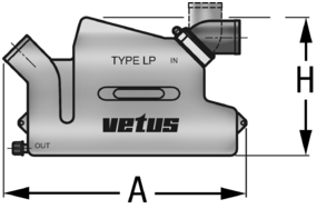 2933*01 VETUS Wassersammler / Schalldämpfer WLOCK