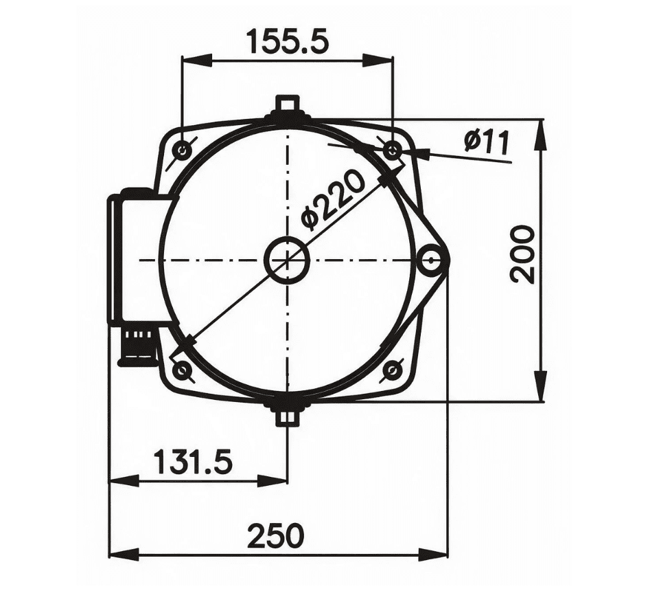 3228*01 PB 760 Positionslaterne Zeichnung Draufsicht