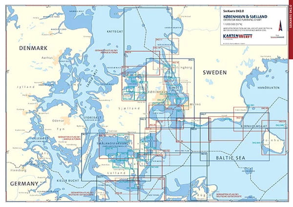 9023-110 und -111 KARTENWERFT SeeKarten Atlas DK2 Kopenhagen & Seeland KARTENWERFT SeeKarten Box Westliche Ostsee
