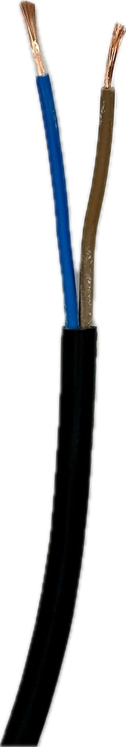 Two strand PVC cable black H05VV-F