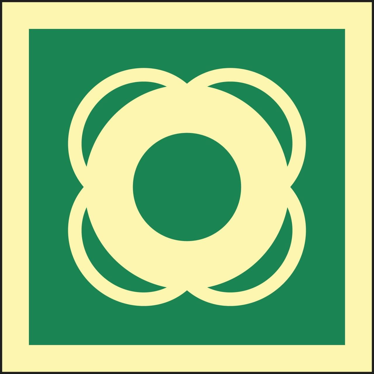 3276-2190 IMO Symbol LIFEBUOY, photoluminiszierende Aufkleber