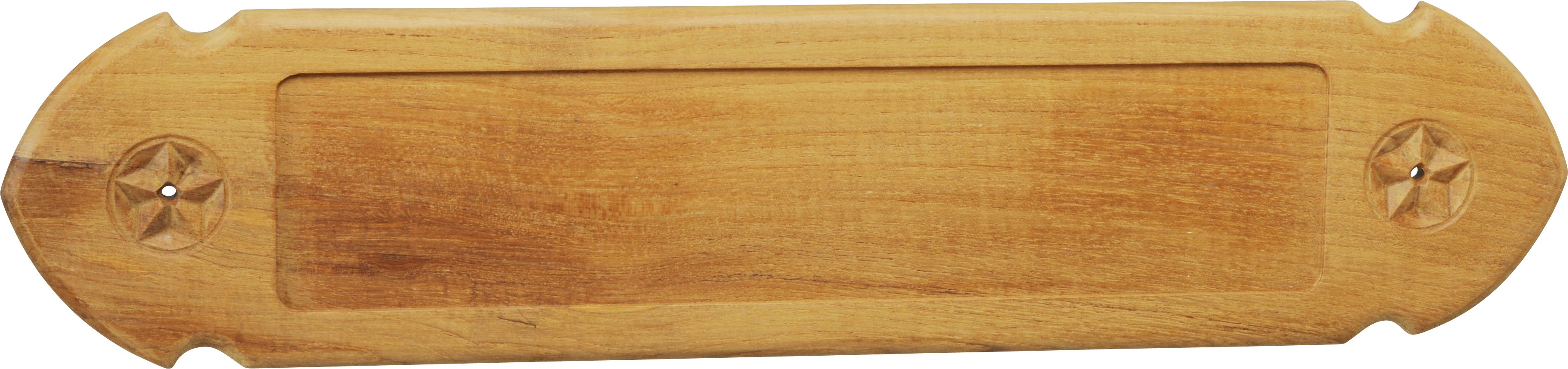 Teak-Schild für Edelstahl-Buchstaben Teak-Schild für Edelstahl-Buchstaben