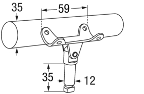 1019*09 FORESTI Ruderdolle für Schlauchboote aus Messing
