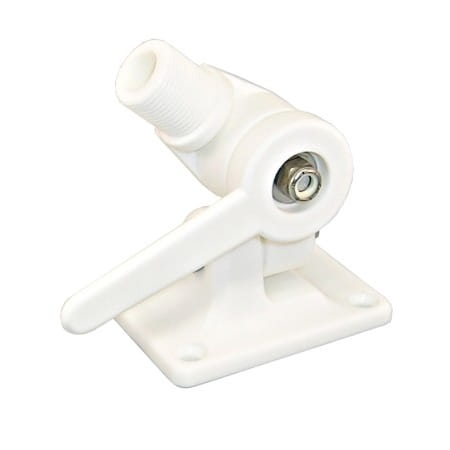 3940-105  Antennenhalter 1"x14TPI Kippgelenkfuß aus weißem Kunststoff
