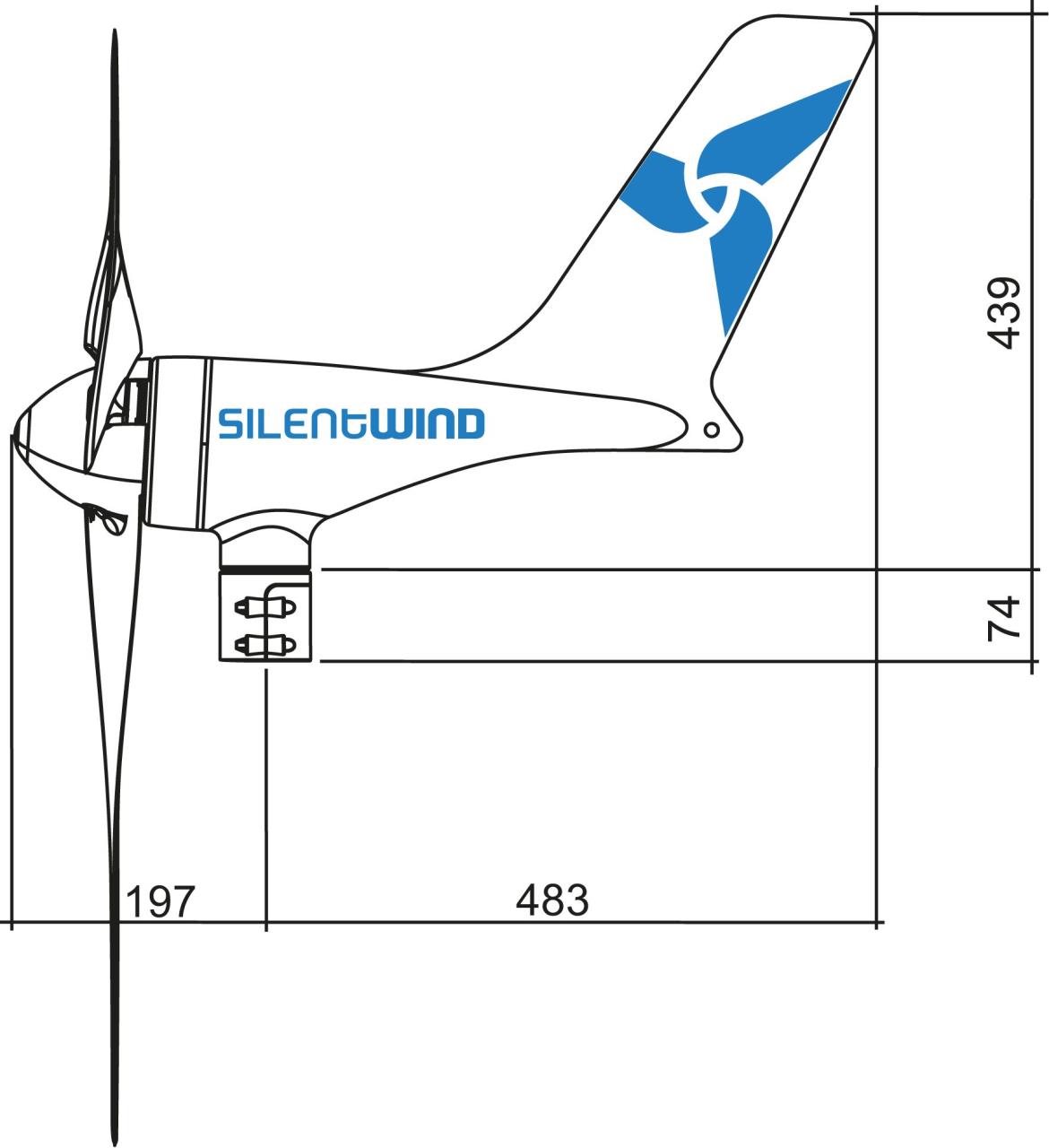 Windgenerator SILENTWIND PRO Abmessungen Windgenerator SILENTWIND PRO