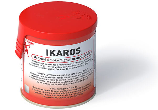 3000-006 IKAROS SOLAS-Rauchtopf orange/schwimmfähig 180s