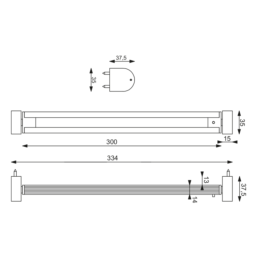 4034*27 PREBIT UB01-3 LED- Unterbauleuchte PREBIT LED-Kojenleuchte UB01-3
