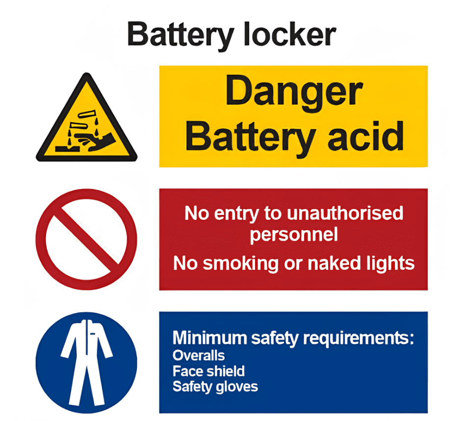 3276-030 Battery locker IMO-Aufkleber