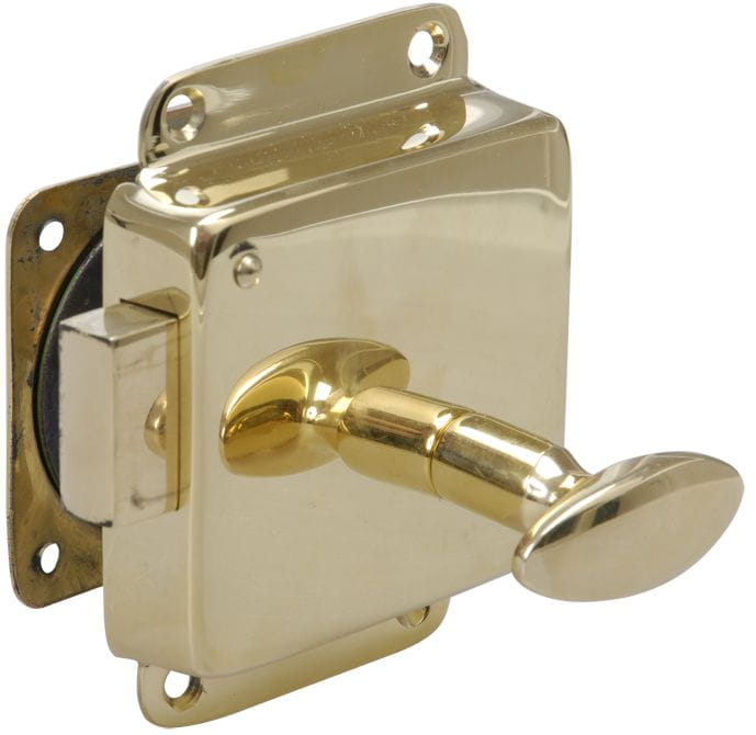 4179-012 WC-Riegel-Kastenschloss, Messing poliert DIN links
