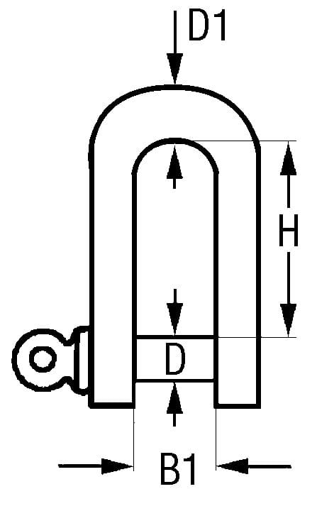 Schäkel Form D Edelstahl Ankerschäkel - M10 Schäkel Form D Edelstahl Ankerschäkel - M10