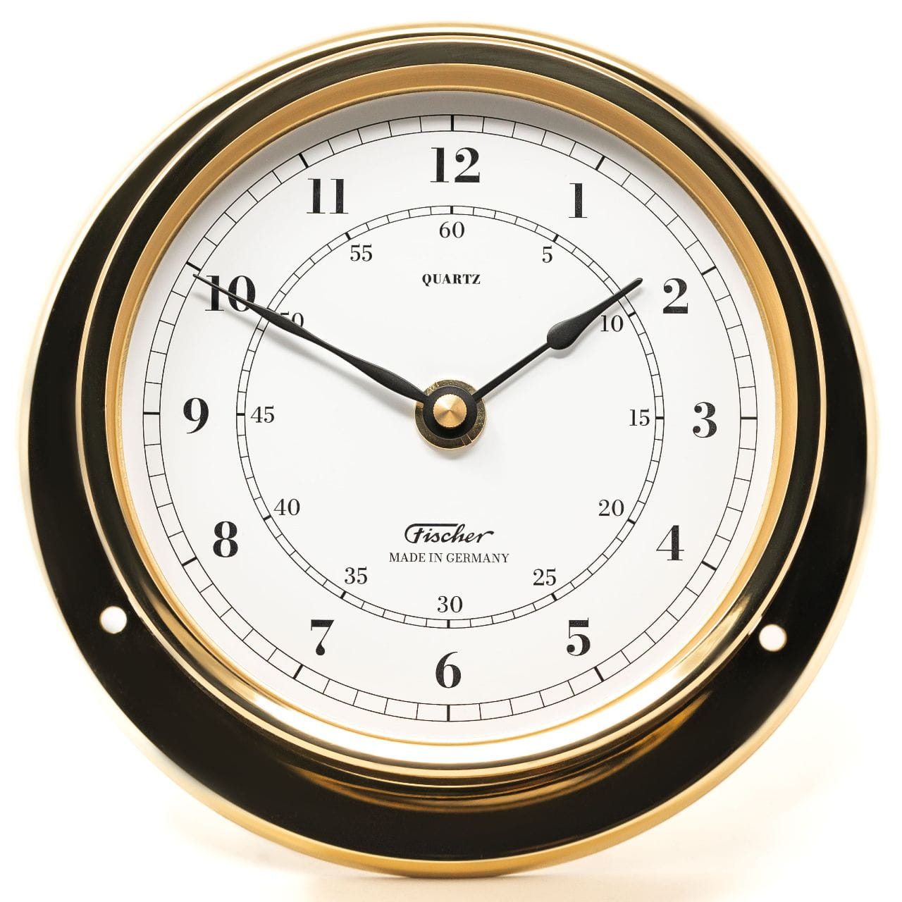 3451-201 FISCHER 1610U-45 Quarzuhr arabisch aus poliertem Messing