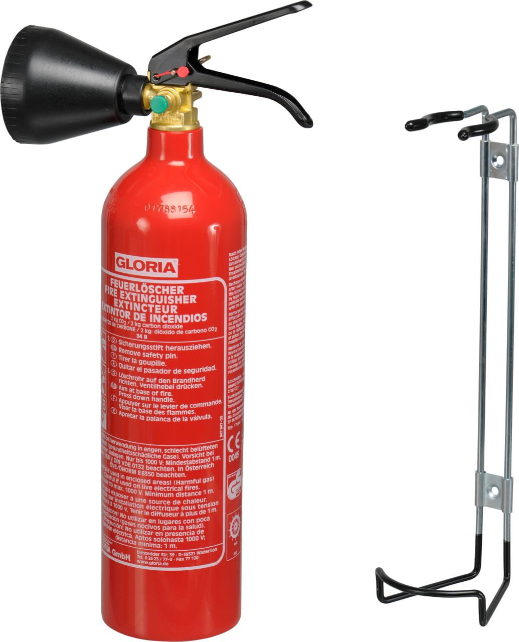 3418-002 CO2 Feuerlöscher 2 kg CO2-Feuerlöscher GLORIA
