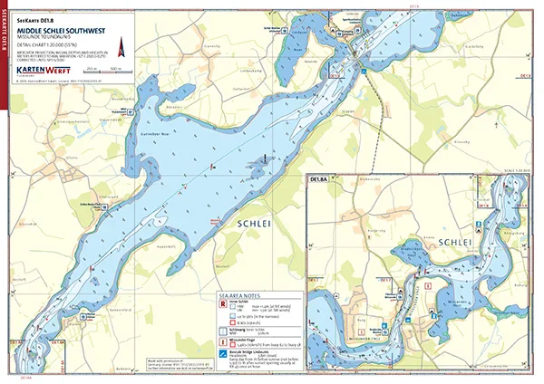 9023-107 KARTENWERFT SeeKarten Atlas Einzelkarten DE1.7 / 1.8 Schlei SW KARTENWERFT SeeKarten Atlas DE1 Laminated charts Schlei