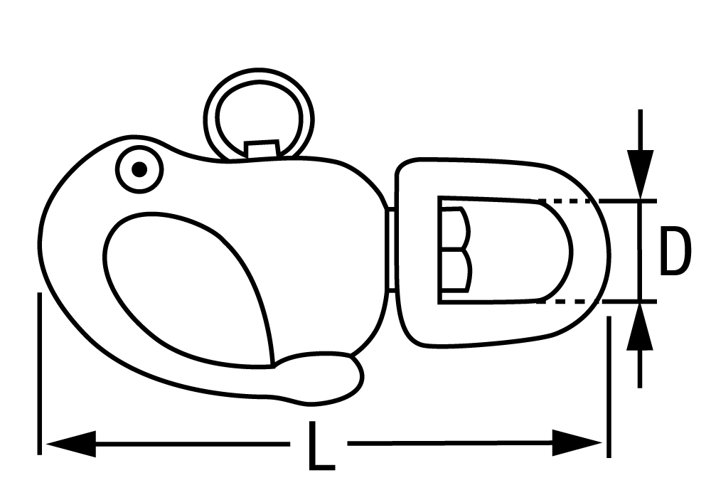 1573*01 Fallenschäkel Edelstahl mit Wirbelauge - Bild 2