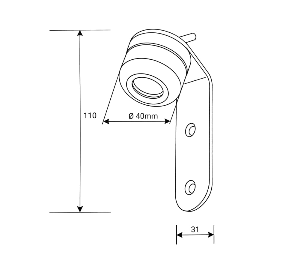 4502-371 CABIN Mast LED-Deckleuchte 6800 Black Aluminium Zeichnung