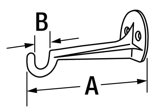 3995-004 und -504 Glockenhalter gerade - Maßzeichnung Glockenhalter gerade