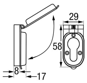 4073*18 Abdeckkappe für Schilder mit Profilzylinder Cover cap for profile cylinder