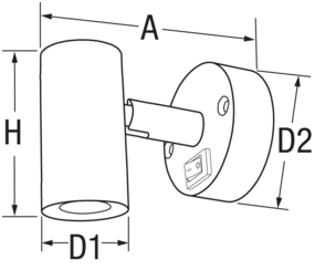 4760*07 BATSYSTEM LED-Wandleuchte Tube D3