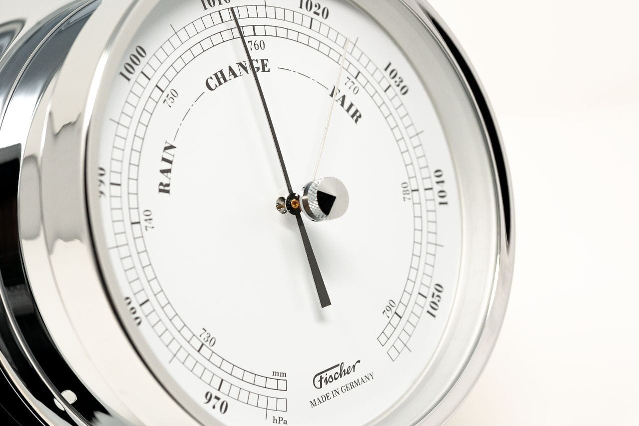 3451-300 FISCHER 1610B-47 Barometer aus verchromtem Messing