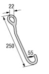 1258*03 Schleusenhaken mit Auge Stainless steel lock hook